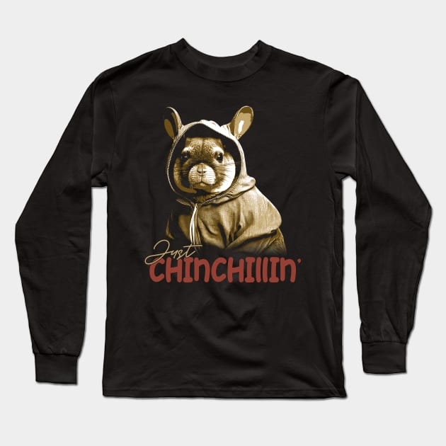 Soft Fur Symphony Chinchilla Just Chinchillin' Tee for Pet Admirers Long Sleeve T-Shirt by Merle Huisman